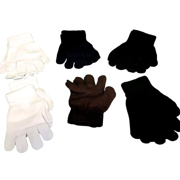 6 Pairs, Kids Winter Knit Gloves, Size 7-12 Yr Unisex Children's Gloves - Picture 1 of 2